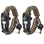 5-in-1 Survival Paracord Bracelet – Compass, Fire Starter & Emergency Whistle