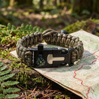 5-in-1 Survival Paracord Bracelet – Compass, Fire Starter & Emergency Whistle
