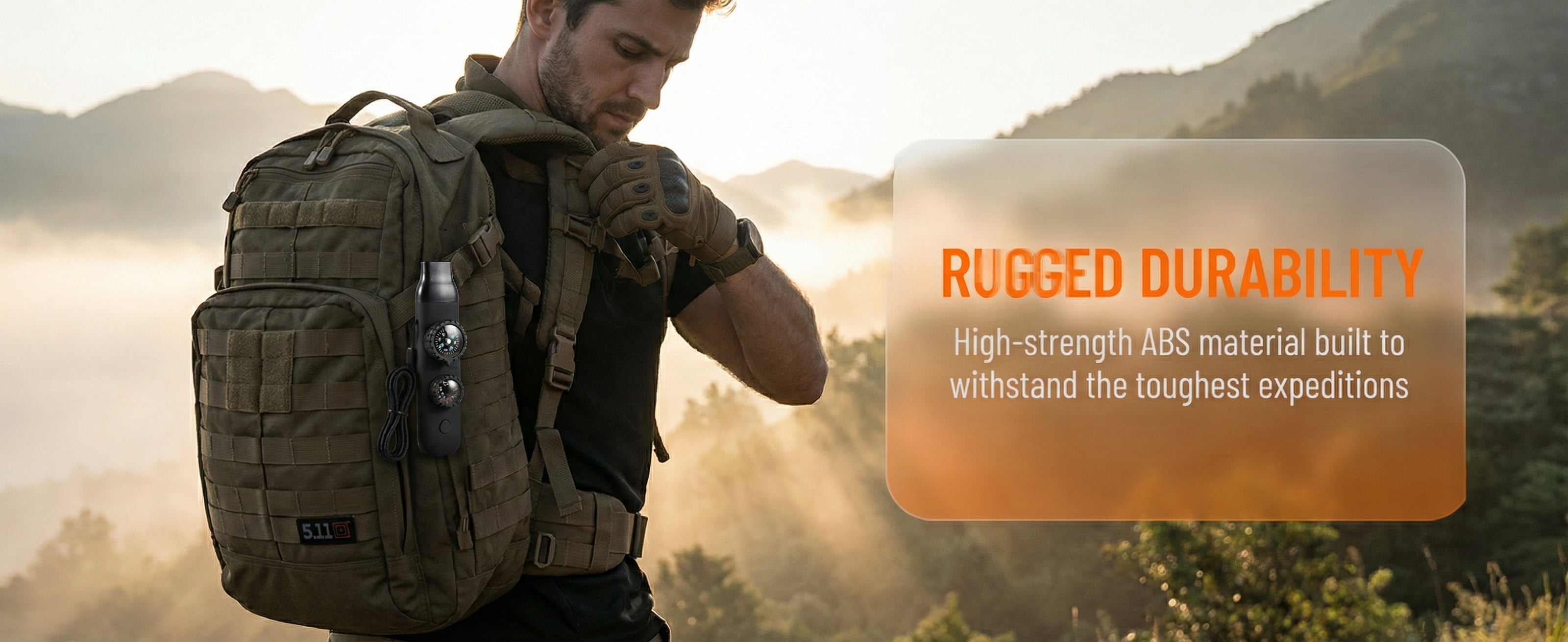 5-in-1 Outdoor Survival Tool – Whistle, Flashlight, Compass & More