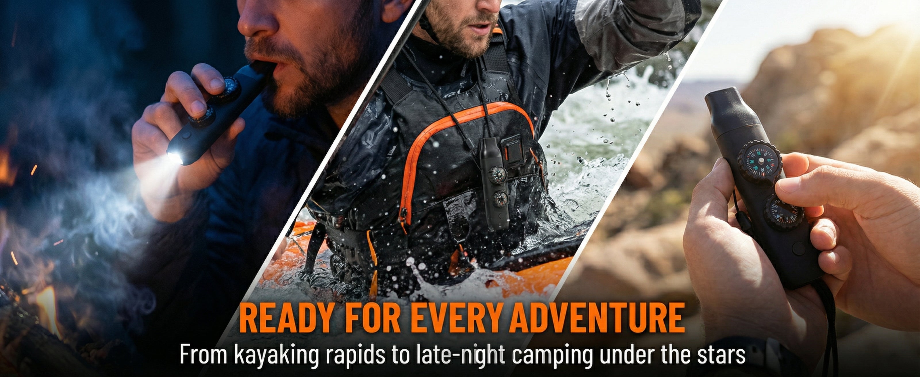 5-in-1 Outdoor Survival Tool – Whistle, Flashlight, Compass & More